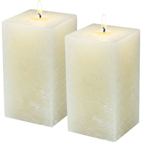 Spetebo LED Stumpenkerze 2er Set creme - 13 x 7 - Kerze mit 65 Stunden Brenndauer - - Weihnachten Advent