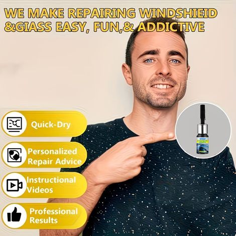 Autoglasreparaturkleber, Nano-Glasreparaturflüssigkeit, repariert Risse schnell und spart Zeit. (1/4)