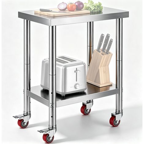 Tavolo da Lavoro in Acciaio Inox 610 x 450 x 860 mm (1/5)