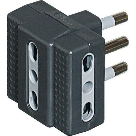 Adattatore 16a triplo grigio