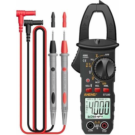 ST180 Digital Clamp Multimeter with 4000 Counters, Clamp Multimeter, Voltmeter, Ammeter, AC/DC Voltage Meter, AC Current Meter, NCV Tester, Universal Tester, Clamp Meter (1/5)