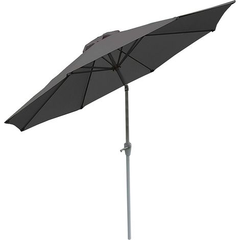 Parasol N19, parasol pour jardin, Ø 3m inclinable, polyester/alu 5 kg anthracite (1/5)