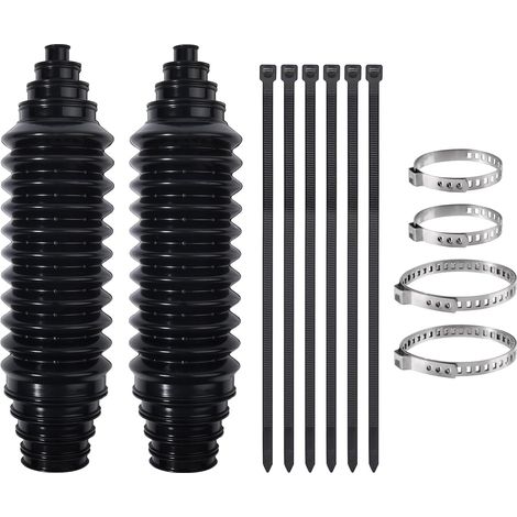 Kit de soufflets de biellette de direction intérieure, 2 pièces de soufflets de biellette de direction universels réglables avec attaches de câbles et colliers de serrage (1/4)