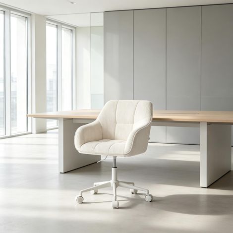Fauteuil de bureau confortable pivotant avec dossier, chaise de bureau design pour chambre et bureau (1/4)