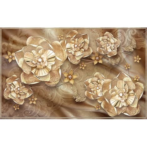 Papier peint panoramique - Fleurs 3D - 130 cm x 81 cm (1/2)