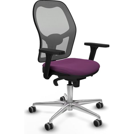 Jorquera sincro malla gris similpiel morado brazos 3D base aluminio ruedas 65mm engomada (1/5)