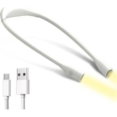 Liseuse tour de cou, liseuse LED pour protéger les yeux des élèves, liseuse portable, LED rechargeable, 3 couleurs réglables, adaptée pour lire, tricoter, faire du jogging, câble USB inclus (1/5)
