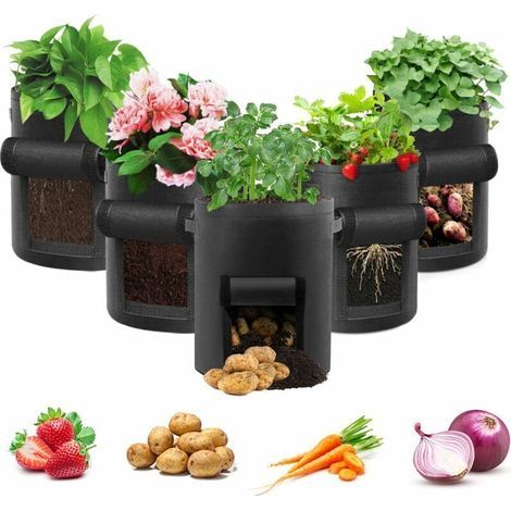 Sac de culture de pommes de terre, lot de 5 sacs de culture de légumes de 10 gallons sac de culture (1/5)