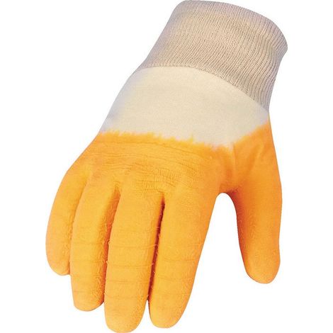 Guanti taglia 10 giallo I DPI I cotone con lattice ASATEX (Per 12)