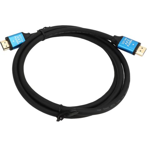 Câble d'interface multimédia HD 4K en alliage d'aluminium et PVC haute définition pour TV, PC, ordinateur portable, bleu, 1,5 m / 4,9 pi