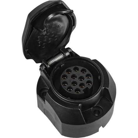 Prise de remorque 13 Broches étanche 12 V, Adaptateur de Prise électrique d'attelage de remorque en Plastique 13 Broches pour Camion, Camping-Car, Voiture, Caravane, remorquage (1/5)