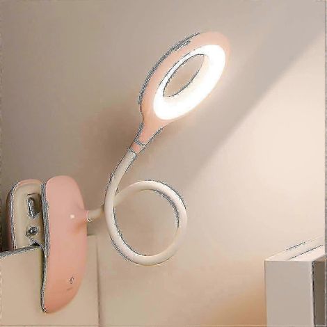 Lampe de bureau à pince avec protection oculaire dimmable - chambre et étude,Pink (1/5)
