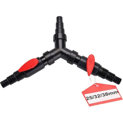 Distributeur en Y 25/32/38 mm (1"/1 1/4"/1 1/2") Tuyau en Y pour connecteur de tuyauterie pour pompe de bassin, tuyau d'arrosage et cours d'eau (1/3)