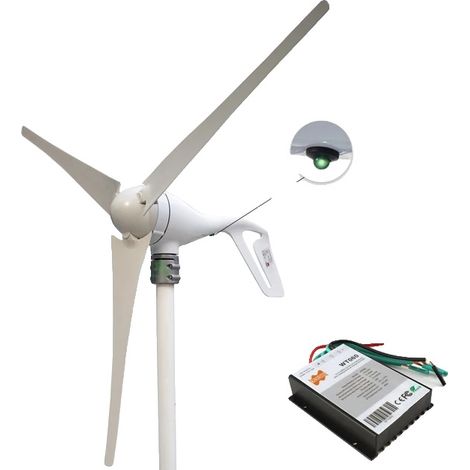 Éolienne, Conversion Énergétique Efficace, Faible Vitesse de Démarrage, 24V, 3 ailes delta, 400W (1/2)