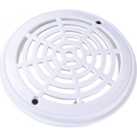 Round Bottom Drain Grid for Swimming Pool - Diam 18 x 20.3cm - White (1/4)