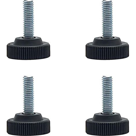 4 Pieds de Nivellement Réglables, Vis à Filetage M8, Base Ronde, Pour Meubles et Machines