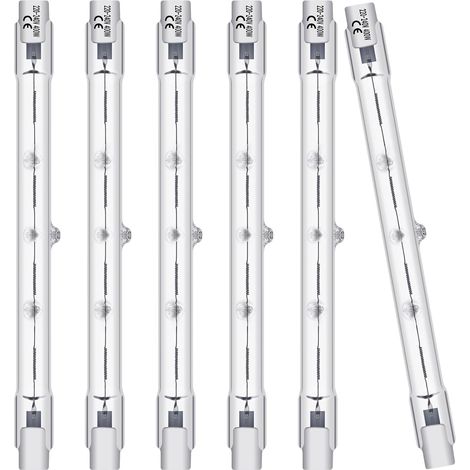 Ampoule Halogène R7s - Lot de 6 - 118mm 400w - Dimmable 3400lm - Éclairage Travail et Sécurité - Blanc Chaud (1/5)