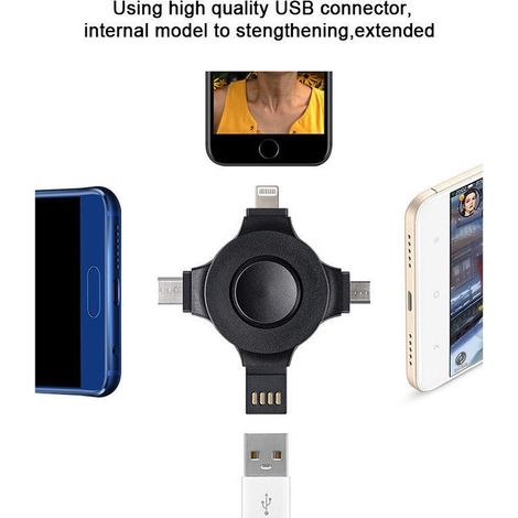 TrAdE Shop Traesio - Caricatore Per Cellulari Smartphone 4 In 1 Multifunzione Universale Ricarica Usb - (1/5)