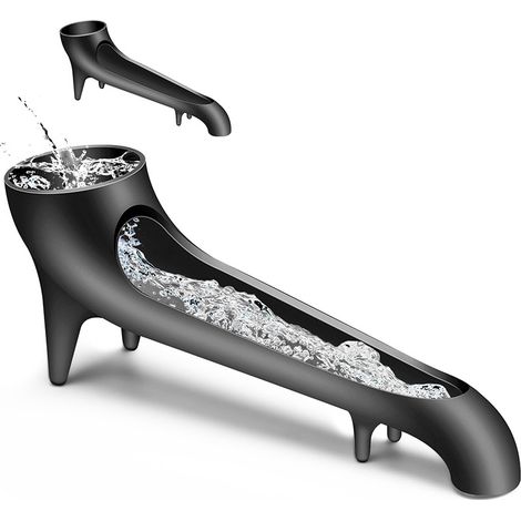 Embudo largo para depósito de agua de cafetera, fabricado en caucho de silicona, con diseño de llenado rápido para una preparación eficiente y estable (NEGRO). (1/5)
