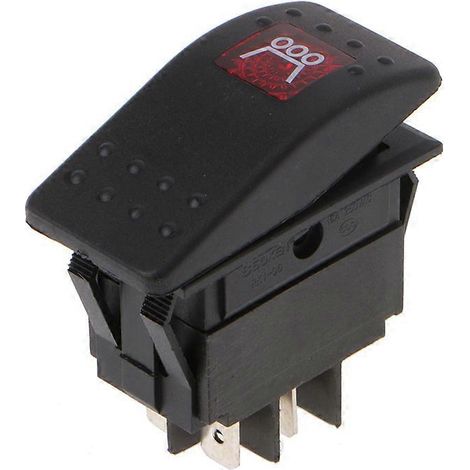 Interrupteur à bascule 4 broches pour voiture, bateau ou marine, barre lumineuse LED rouge de toit, marche/arrêt, 12 V/20 A (1/5)