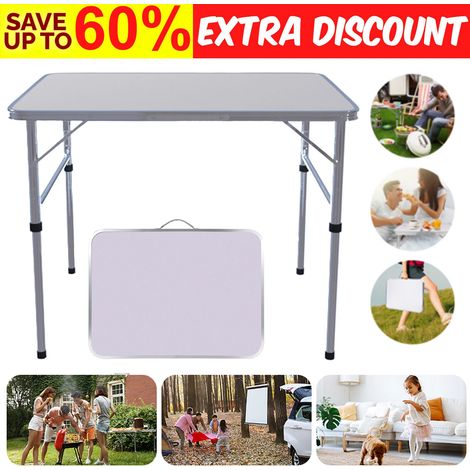 Folding Table Portable Fold Up Tables Camping Garden Party Trestle Dinner Table (1/5)