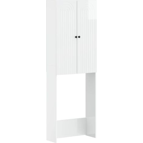 Toilet Cabinet ALKMAAR High Gloss White 66 x 25.5 x 190 cm vidaXL (1/5)