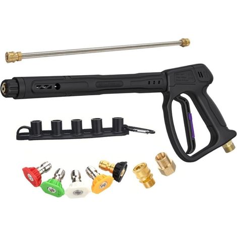 Laveur Haute Pression 400bar avec pour pivot 360° et 5 Buses - Extensible pour Nettoyage pour voiture et Terrasse (1/4)