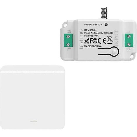Interrupteur mural sans fil 433 MHz, émetteur mural 86, interrupteur de sécurité et relais disjoncteur 110 V/220 V CA pour lampe (1/5)
