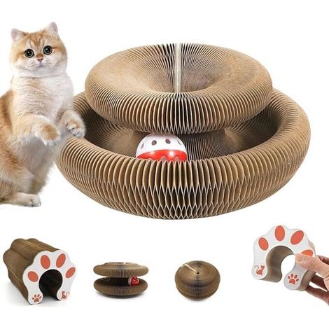 Tiragraffi interattivo per gatti, 2 pezzi, design reversibile e durevole, adatto a gatti di tutte le taglie. (1/3)
