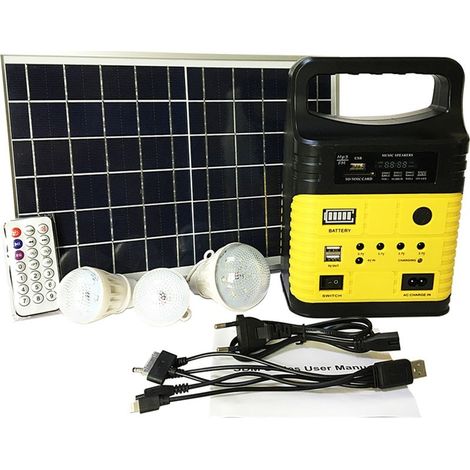 Générateur solaire Fonction d'éclairage portable 7500mAh Batterie avec MP3 BT (1/3)