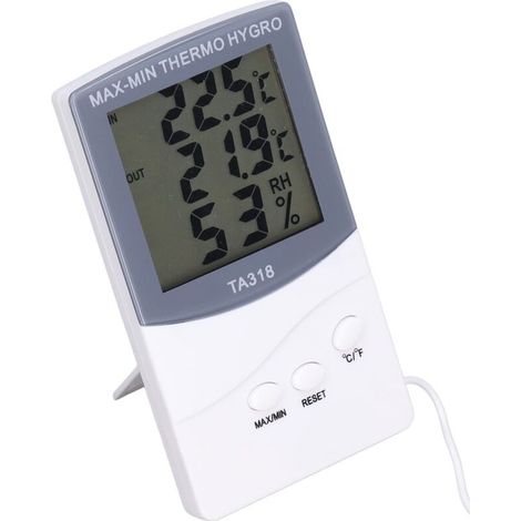Thermomètre Intérieur Extérieur, Thermomètre De Table De Type Moderne Hygromètre Degrés Réglables Avec Sonde Moniteur De Thermomètre À Capteur De Température Intérieur Extérieur (1/5)