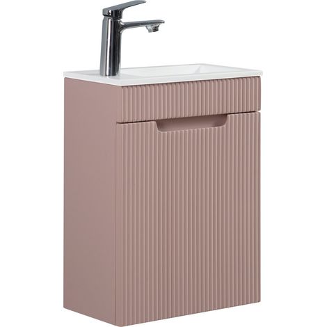 Mueble lavabo para aseo Thermis 40 x 22 cm - Rosa mate - Mueble (1/5)
