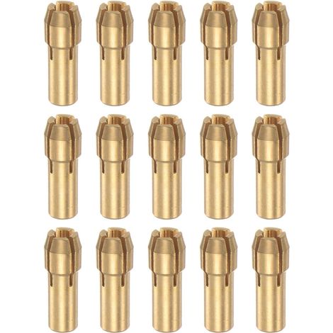 15pcs Laiton Pince 2,4 mm Laiton Perceuse Mandrins Mini Électrique Broyeur Rapide Changement Perceuse Mandrin Mèche Ensembles pour Rotatif Outils, 4,8 mm Tige Diamètre (1/5)