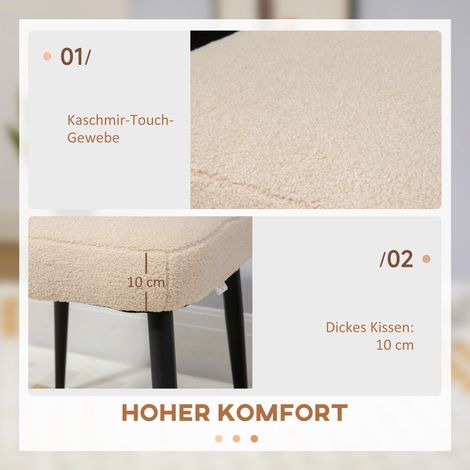 Pouf tabouret Teddy beige, repose-pieds moelleux, assise rembourrée (1/5)