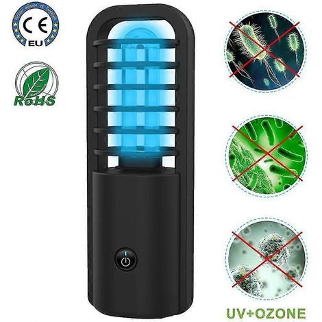 Lampe de désinfection ultraviolette UVC, mini-stérilisateur portable, lampe de stérilisation UV sans produits chimiques, compatible avec les hôtels et les particuliers. (1/5)