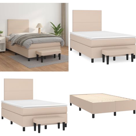 Sommier à lattes de lit avec matelas Cappuccino 120x200 cm - Sommier - Matelas ensaché (1/5)