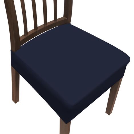 Housse de chaise extensible marine, protection siège, tissu polyester/spandex (1/5)