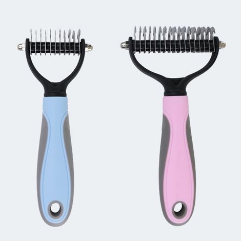 Rake Sous-Couche - Brosse Démêlante Double Face Pour Chiens Et Chats - Outil De Toilettage Anti-Pellicules Et Débroussaillage - 2 Tailles Disponibles S Et M (1/5)