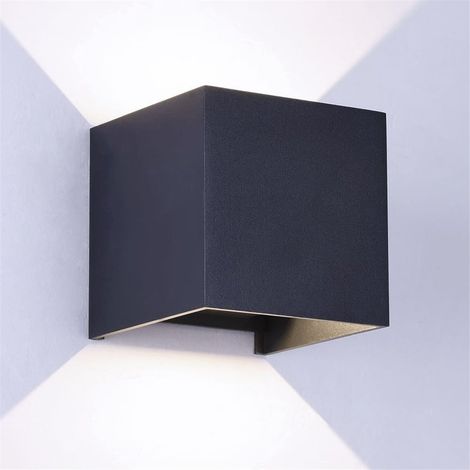 Applique murale LED 10W IP54 – 2x5W lumière neutre 4000K – Aluminium anthracite – Résistante à l'eau pour extérieur – Cristalrecord