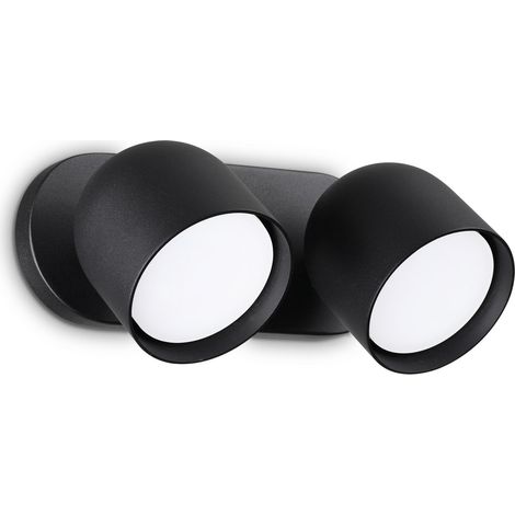 Applique Da Parete Contemporaneo Dodo Metallo Nero 2 Luci Gx53 15W 3000K Ip20