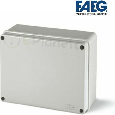 Scatola di derivazione 190x140x70 rettangolare da esterno tenuta stagna grigio impermeabile con pareti lisce