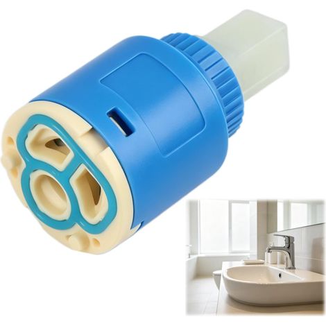 Cartouche Céramique 25 Mm Avec Pied Plat,Cartouche De Rechange Pour Robinets,Adaptée Aux Robinets De Cuisine Et De Lavabo,Matériaux Robustes,Filtration IntéGréE Et Installation Facile (1/5)