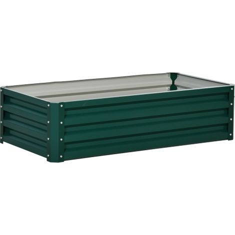 Carré potager surélevé acier potager balcon jardin fond ouvert vert 120x60x30.5cm bac à fleurs lit de plantation légumes antirouille