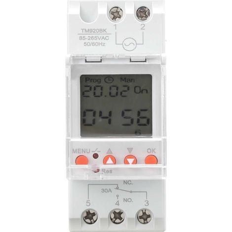 Interrupteur Horloge Analogique Programmable pour Maison Intelligente, Montage sur Rail DIN 85‑265V 30A (1/5)