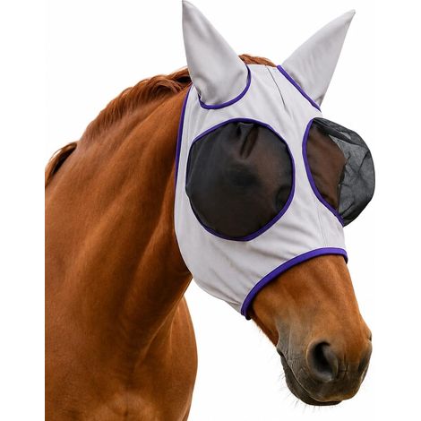 Masque Cheval Anti Mouche à Oreilles Masque Anti UV Cheval et Respirant (1/5)