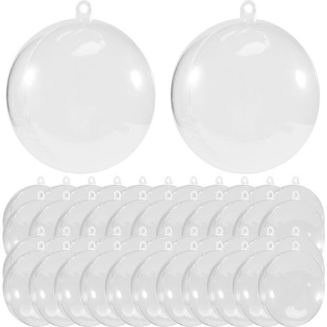 24 Boules / Lot Bricolage 70Mm Arbre de NoëL Boule Suspendue Transparente en Plastique Rempli Ornement (1/4)
