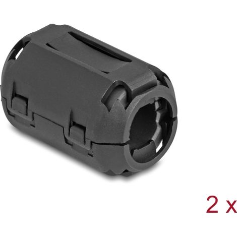 Delock NÃºcleo de ferrita / Anillo de ferrita para cable redondo 13 mm 2 piezas negro