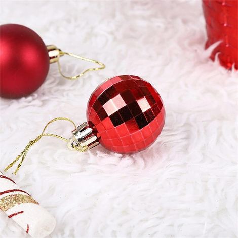 Set mit 36 roten Kunststoff-Weihnachtskugeln, 4 cm Durchmesser, zur Dekoration des Weihnachtsbaums, 36 Stück (1/5)