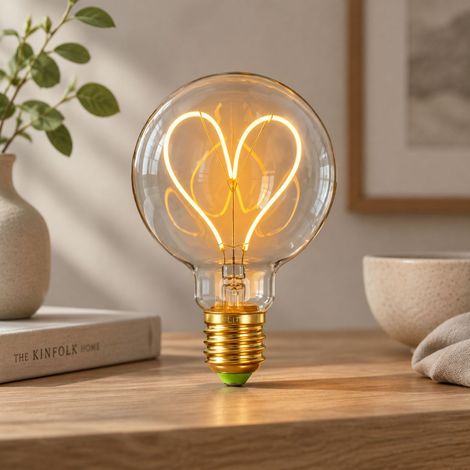 FLITI Ampoule LED Vintage E27 4W 2200K Filament Cœur Dimmable 95x130mm (1/5)