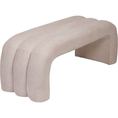 Banc design Bump en tissu beige – 122 x 47 x 47 cm - 122x47x47cm - Beige (1/4)